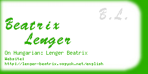 beatrix lenger business card